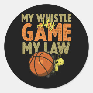 Sticker Rond Fun Basketball Réf 1