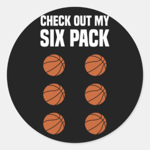 Sticker Rond Fun Basketball Six Pack Joueur De Basketball