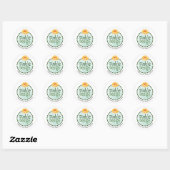 Sticker Rond Fun Blue Dot Fleur Jaune (Feuille)