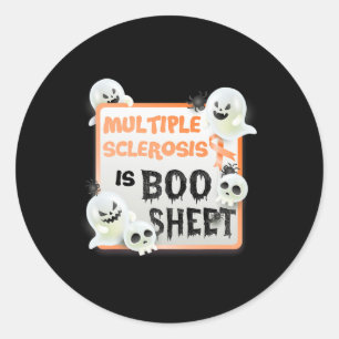 Sticker Rond Fun Boo Halloween Ghost Ms Multiple Sclerose