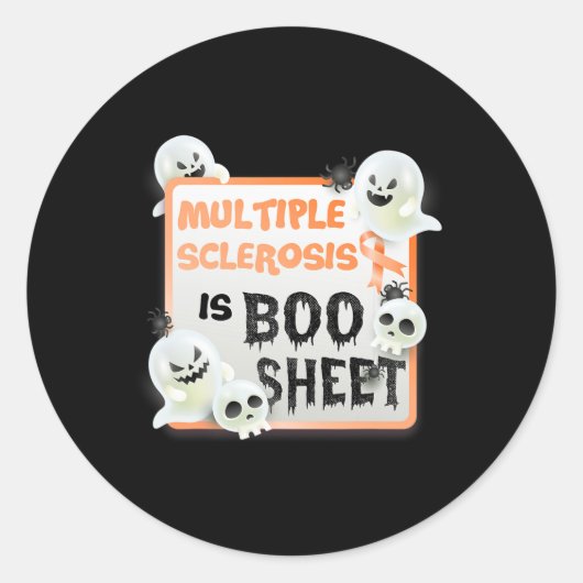 Sticker Rond Fun Boo Halloween Ghost Ms Multiple Sclerose (Devant)