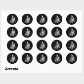 Sticker Rond Fun Christmas Sorta Merry Sorta Scandale Skeleton (Feuille)