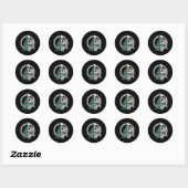 Sticker Rond Fun Christmas Sorta Merry Sorta Scandale Skeleton (Feuille)