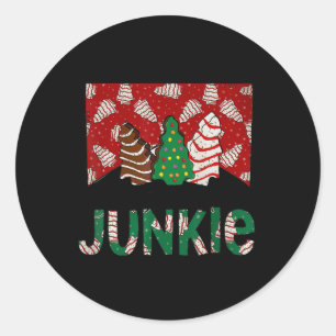 Sticker Rond Fun Christmas Tree Cake Junkie Tis Season West