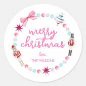 Sticker Rond Fun Coloré Nutcracker Noël (Devant)