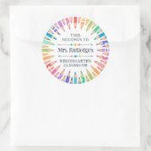 Sticker Rond Fun Coloured Pcrils propriété Teacher's Classroom (Sac)