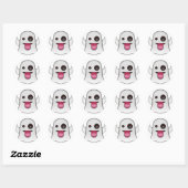 Sticker Rond Fun Cool Emoji Scandaleux (Feuille)