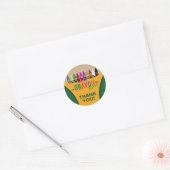 Sticker Rond Fun et Festive Crayon (Enveloppe)
