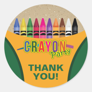 Sticker Rond Fun et Festive Crayon