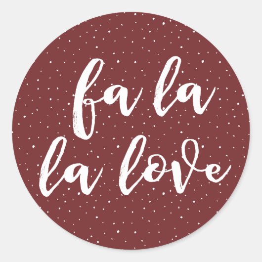 Sticker Rond Fun Fa La La La Love Rouge Blanche Neige (Devant)