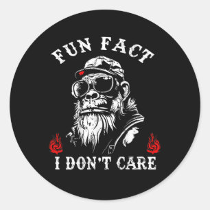Sticker Rond Fun Fact I Dont Care Cool Grandpa Swag Gorillas (o