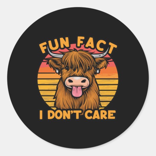 Sticker Rond Fun Fact - Je m’en fiche. Devinez ce qui m'importe (Devant)