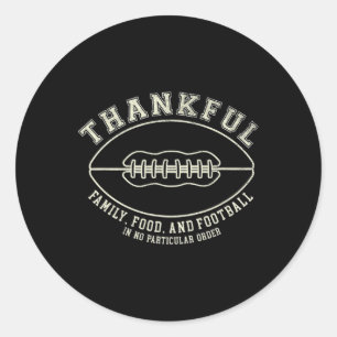 Sticker Rond Fun Fall Thanksgiving Remerciements Pour Football 