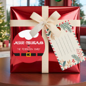 Sticker Rond Fun Festive Minimalist Santa Claus Christmas