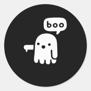 Sticker Rond Fun Fun Chunky Fantôme De Désapprobation Boo Hallo