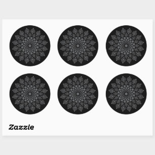 Sticker Rond Fun Fun Floral Dot Mandala Modèle