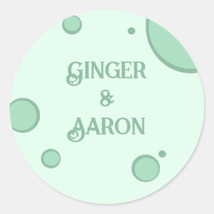 Sticker Rond Fun Green Cercles Super Retro Mariage