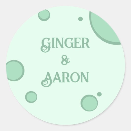 Sticker Rond Fun Green Cercles Super Retro Mariage (Devant)