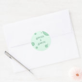 Sticker Rond Fun Green Cercles Super Retro Mariage (Enveloppe)