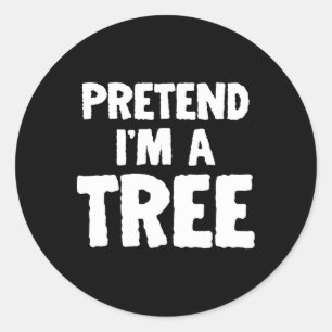 Sticker Rond Fun Halloween Faire semblant d'être un arbre