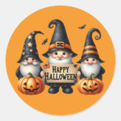 Sticker Rond Fun Happy Halloween gnomes (Devant)