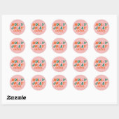 Sticker Rond Fun Holly Jolly Vibes Design de Noël (Feuille)