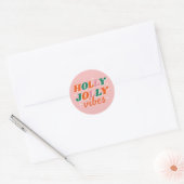 Sticker Rond Fun Holly Jolly Vibes Design de Noël (Enveloppe)