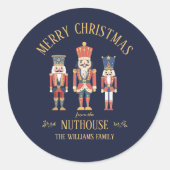 Sticker Rond Fun Joyeux Noël de Nuthouse Nutcracker (Devant)