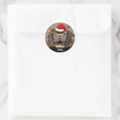 Sticker Rond Fun Jumping Spider à Santa Hat Noël (Sac)