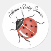 Sticker Rond Fun ladybug Baby Shower  (Devant)