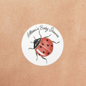 Sticker Rond Fun ladybug Baby Shower 