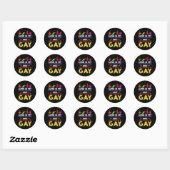Sticker Rond Fun LGBT Gay pride Mois Sensibilisation ASL Langue (Feuille)