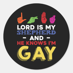 Sticker Rond Fun LGBT Gay pride Mois Sensibilisation ASL Langue