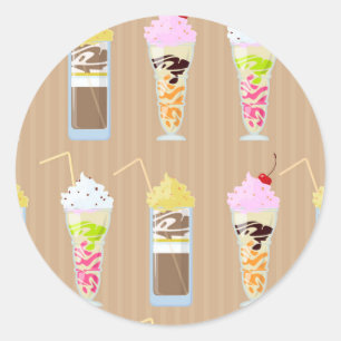 Sticker Rond Fun Milk Shake Design