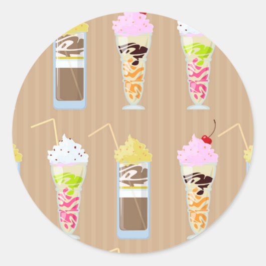 Sticker Rond Fun Milk Shake Design (Devant)