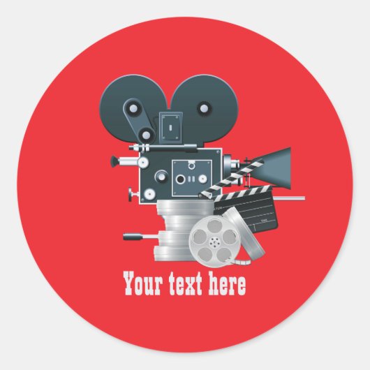 Sticker Rond Fun movie lovers add text (Devant)