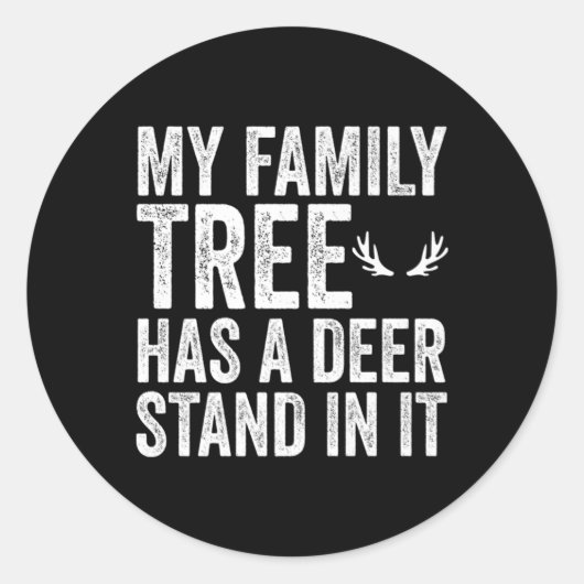 Sticker Rond Fun my family tree has a (Devant)