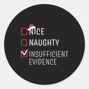 Sticker Rond Fun Naughty Nice Noël Famille Pajama Hommes Femmes