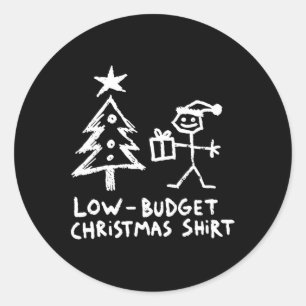 Sticker Rond Fun Noël Elf Noël à petit budget à Noël