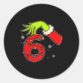 Sticker Rond Fun Number 6 Christmas 67 Six Seven Meme Xmas Men (Devant)