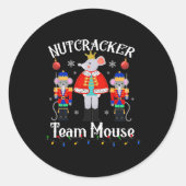 Sticker Rond Fun Nutcracker Soldier Toy Christmas Dance Team Mo (Devant)