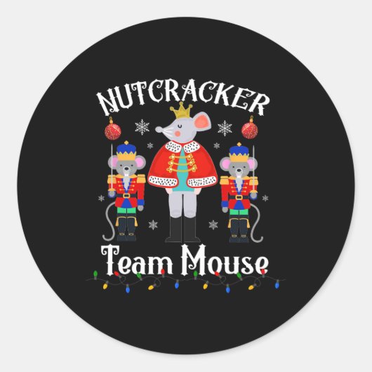 Sticker Rond Fun Nutcracker Soldier Toy Christmas Dance Team Mo (Devant)