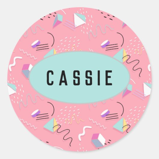 Sticker Rond Fun Pink 1990 (Devant)