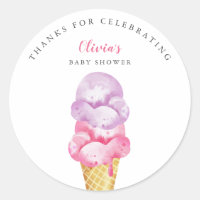 Fun Pink Ice Cream Baby shower Favoriser