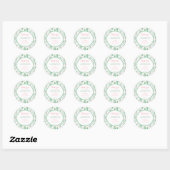 Sticker Rond Fun Retro Cactus Succulent Baby shower Floral (Feuille)