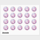 Sticker Rond Fun Roll Fun Retro Roller Skating Girls Anniversai (Feuille)