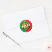 Sticker Rond Fun rouge vert chaud piment piments coeur nourritu (Enveloppe)