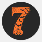 Sticker Rond Fun Six Seven 6 7 Meme Design Couples Halloween (Devant)