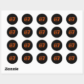 Sticker Rond Fun Six Seven 6 7 Meme Design Couples Halloween (Feuille)