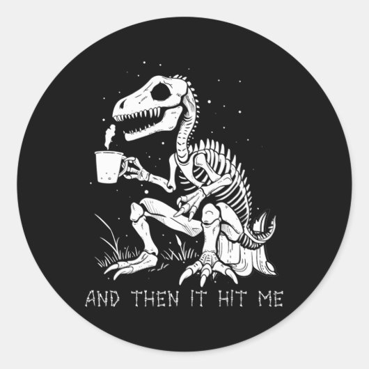 Sticker Rond Fun Skeleton Dinosaure Costume Goth Hommes Femmes  (Devant)